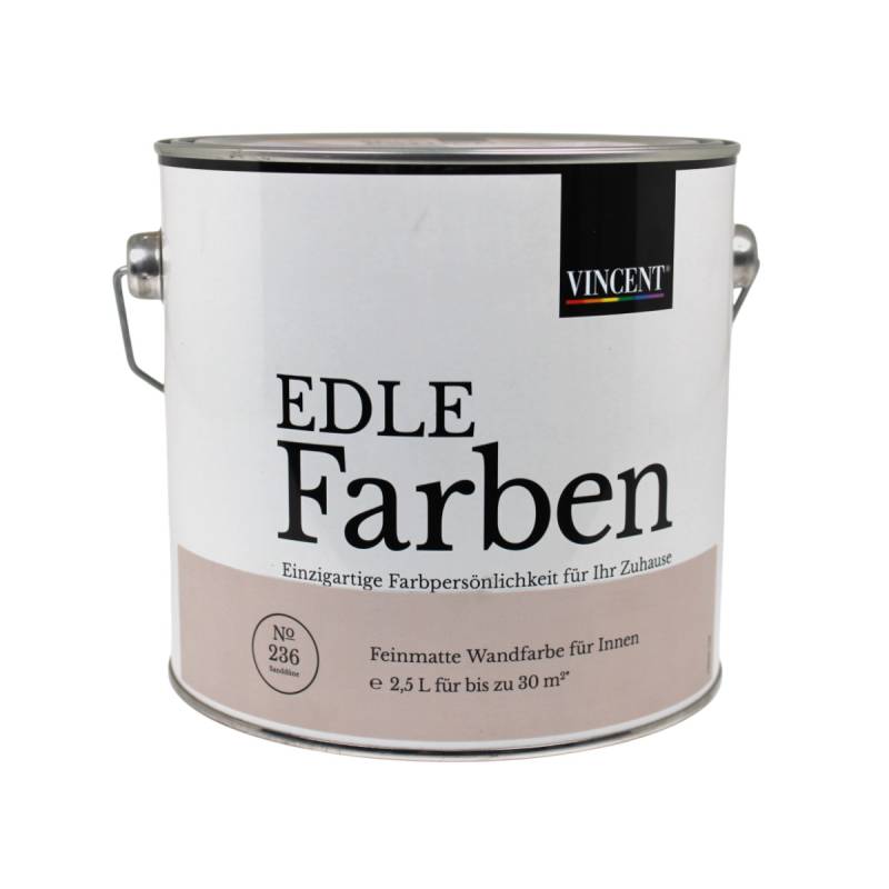 2,5 Liter Vincent Wandfarbe Farbe Innen Feinmatt Sanddüne für 30m² von Vincent