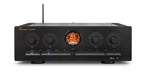 Vincent SV-237 MKII High-End HiFi Hybridverstärker, Warmer dynamischer Röhren-Sound, mit Bluetooth-Streaming und LED-Beleuchtung, 4 schraubbare Lautsprecher-Anschlüsse, schwarz Vincent SV-237 MKII High-End HiFi Hybridverstärker, Warmer dynamischer Röhren-Sound, mit Bluetooth-Streaming und LED-Beleuchtung, 4 schraubbare Lautsprecher-Anschlüsse, schwarz von Vincent