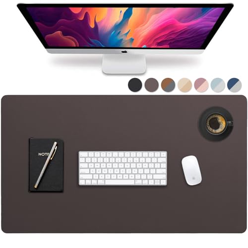 Vine Creations Leather Desk Pad 36" x 20", Office Desk Mat Waterproof Dark Brown, Premium Pu Leather Large Mouse Pad and Writing Surface, Top of Desks Protector, Dual-Sided Blotter Accessories Decor von Vine Creations