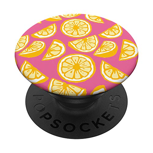 Cute Pink & Yellow Lemon Slice Summer Citrus Fruit Pattern PopSockets PopGrip: Ausziehbarer Sockel und Griff für Handys/Tablets mit Tauschbarem Top Cute Pink & Yellow Lemon Slice Summer Citrus Fruit Pattern PopSockets PopGrip: Ausziehbarer Sockel und Griff für Handys/Tablets mit Tauschbarem Top von Vine Mercantile