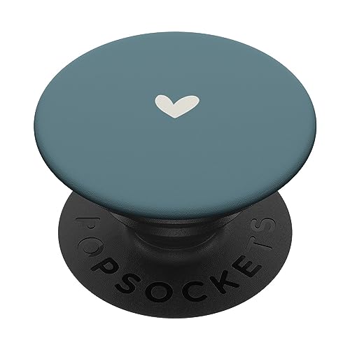 Hazy Teal - Niedlich Einfach Chic Boho Hand Drawn Herz PopSockets mit austauschbarem PopGrip von Vine Mercantile