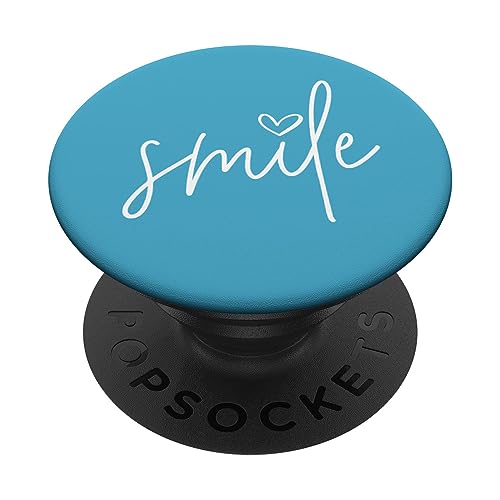 Lächeln positiv inspirierendes Zitat (Karibik blau) PopSockets mit austauschbarem PopGrip von Vine Mercantile