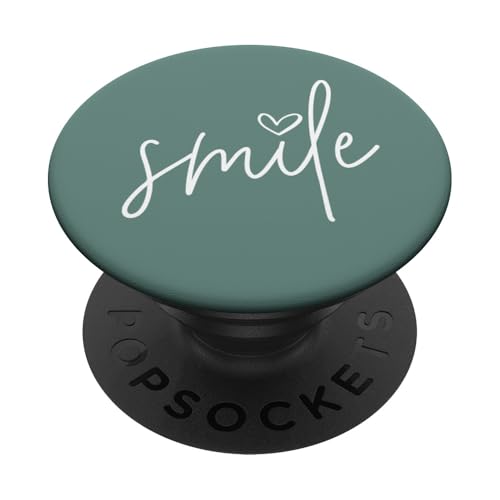 Smile Positive Inspirational Quote - Dark Jade Green PopSockets PopGrip: Ausziehbarer Sockel und Griff für Handys/Tablets mit Tauschbarem Top PopSockets Klebender PopGrip Smile Positive Inspirational Quote - Dark Jade Green PopSockets PopGrip: Ausziehbarer Sockel und Griff für Handys/Tablets mit Tauschbarem Top PopSockets Klebender PopGrip von Vine Mercantile
