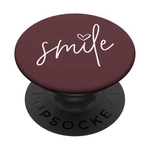 Smile Positive Inspirational Quote - Deep Burgundy PopSockets PopGrip: Ausziehbarer Sockel und Griff für Handys/Tablets mit Tauschbarem Top PopSockets Klebender PopGrip Smile Positive Inspirational Quote - Deep Burgundy PopSockets PopGrip: Ausziehbarer Sockel und Griff für Handys/Tablets mit Tauschbarem Top PopSockets Klebender PopGrip von Vine Mercantile