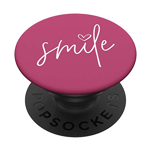 Smile Positive Inspirational Quote - Fuchsia Pink PopSockets PopGrip: Ausziehbarer Sockel und Griff für Handys/Tablets mit Tauschbarem Top Smile Positive Inspirational Quote - Fuchsia Pink PopSockets PopGrip: Ausziehbarer Sockel und Griff für Handys/Tablets mit Tauschbarem Top von Vine Mercantile