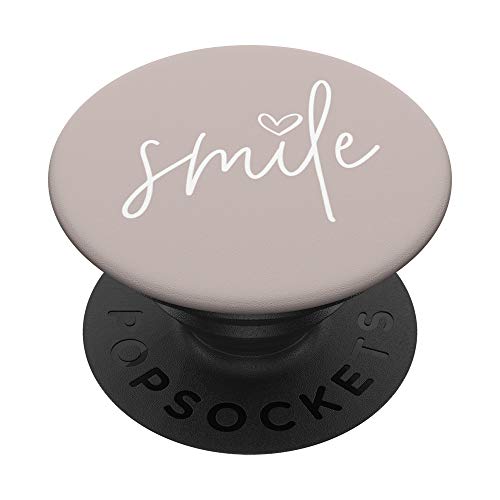 Smile Positive Inspirational Quote - Greige Taupe PopSockets PopGrip: Ausziehbarer Sockel und Griff für Handys/Tablets mit Tauschbarem Top Smile Positive Inspirational Quote - Greige Taupe PopSockets PopGrip: Ausziehbarer Sockel und Griff für Handys/Tablets mit Tauschbarem Top von Vine Mercantile