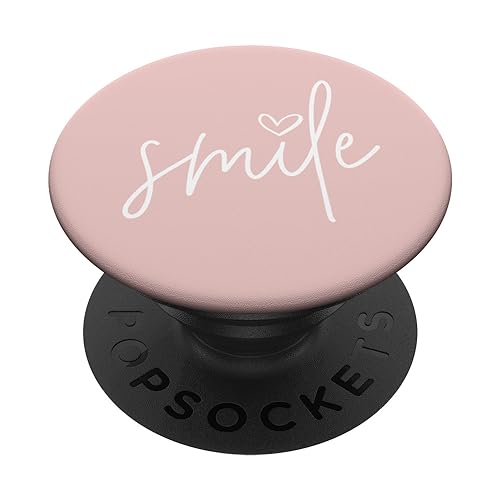 Smile Positive Inspirational Quote - Light Pastel Pink PopSockets PopGrip: Ausziehbarer Sockel und Griff für Handys/Tablets mit Tauschbarem Top PopSockets Klebender PopGrip Smile Positive Inspirational Quote - Light Pastel Pink PopSockets PopGrip: Ausziehbarer Sockel und Griff für Handys/Tablets mit Tauschbarem Top PopSockets Klebender PopGrip von Vine Mercantile