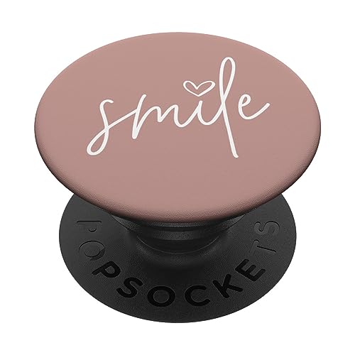 Smile Positive Inspirational Zitat (Rose Tan) PopSockets mit austauschbarem PopGrip von Vine Mercantile