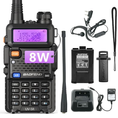 UV-5R 8W Walkie Talkie High Power FM Radio 128 Kanäle Radio Kommunikation Transceiver mit Kopfhörern von Vineyuan