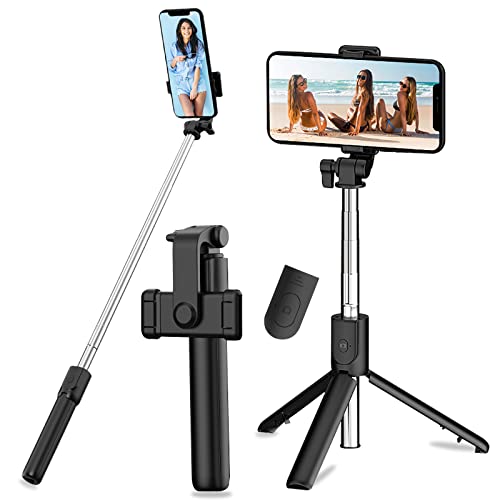 Selfie Stick Tripod with Remote Control, 360° Rotation, 3-in-1 Wireless Selfie Pole, Monopod Wireless Compact, TikTok Selfie Stick with Heavy Duty Aluminium and Non-Slip Mobile Phone Tripod Feet von Vinmooog