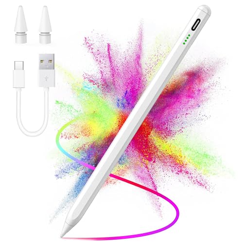 Stylus Stift für iPad Apple 2018-2024,Stylus Pencil Pixelgenaue Präzision, Neigungssensitivität,zum Notizenmachen und eichnen,Kompatibel iPad 10/9/8/7/6, iPad Pro 12.9/11/Air 5/4/3/Mini 6/5 von Vinmooog