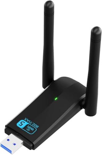 WLAN USB USB WiFi Adapter für Desktop PCs 1300Mbps Dual 5Dbi Antenne 5G/2.4G USB 3.0 Dual Band Netzwerk Adapter für Desktop PCs Laptops Windows11/10/7 WLAN USB USB WiFi Adapter für Desktop PCs 1300Mbps Dual 5Dbi Antenne 5G/2.4G USB 3.0 Dual Band Netzwerk Adapter für Desktop PCs Laptops Windows11/10/7 von Vinmooog
