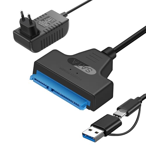 sata kabel Sata usb festplatten adapter Sata to usb Kompatibel mit externen und internen Festplatten SSD/HDD 2,5 3,5 Zoll Adapter Kompatibel mit Windows, Mac und Linux Betriebssystemen von Vinmooog