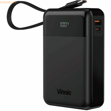 Vinnicpower Vinnic DAMAVAND 2 65W 20.000mAh Powerbank USB-C, Black von Vinnicpower