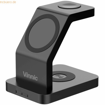 Vinnicpower Vinnic ONTAKE 3-IN-1 Magnetic Wireless Charging Dock, blac von Vinnicpower
