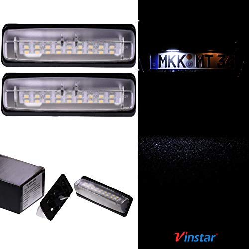 VINSTAR LED Kennzeichenbeleuchtung E-geprüft CAN-Bus 18 LEDs je Modul 6000 Kelvin kompatibel mit Toyota, Lexus, Mitsubishi (alle passenden Modelle in der Produktbeschreibung!) von Vinstar