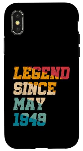 Legend Since May 1949 Lustiger 76. Geburtstag im Retro-Look, 76 Jahre alt Hülle für iPhone X/XS Legend Since May 1949 Lustiger 76. Geburtstag im Retro-Look, 76 Jahre alt Hülle für iPhone X/XS von Vintage Anniversary Birthday Awesome Gifts By Mj