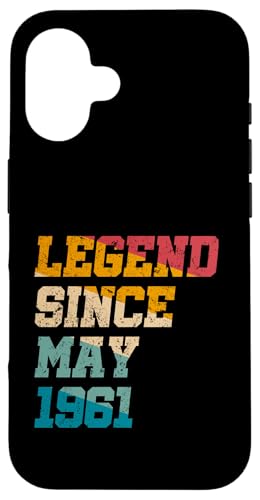 Legend Since May 1961 Lustiger 64jähriger Retro-Look zum 64. Geburtstag Hülle für iPhone 16 Legend Since May 1961 Lustiger 64jähriger Retro-Look zum 64. Geburtstag Hülle für iPhone 16 von Vintage Anniversary Birthday Awesome Gifts By Mj
