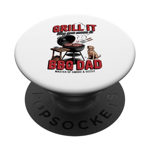 Der Meister von Smoke & Sizzle - BBQ DAD PopSockets Klebender PopGrip Der Meister von Smoke & Sizzle - BBQ DAD PopSockets Klebender PopGrip von Vintage BBQ Dad - Smoked Seasoned Dad Approved