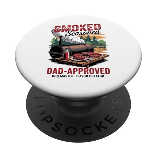 Experte für geräuchertes Fleisch – Dad-Approved – Dad Grillmaster PopSockets Klebender PopGrip Experte für geräuchertes Fleisch – Dad-Approved – Dad Grillmaster PopSockets Klebender PopGrip von Vintage BBQ Dad - Smoked Seasoned Dad Approved