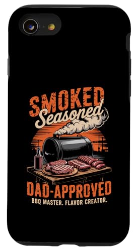 Flamme, Geschmack, Vaterschaft – Grillen Papa – BBQ Dad Hülle für iPhone SE (2020) / 7 / 8 von Vintage BBQ Dad - Smoked Seasoned Dad Approved