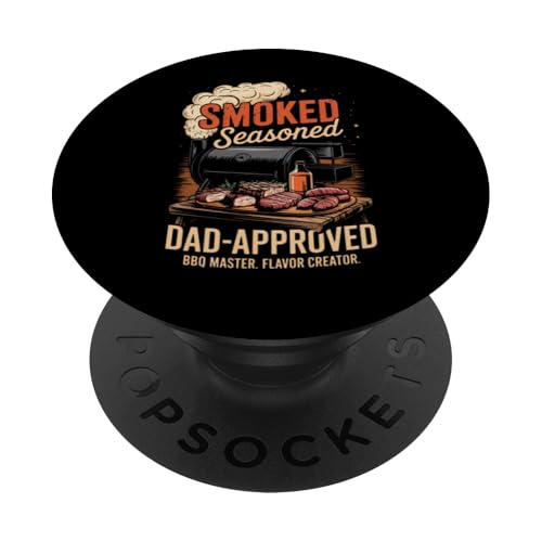 Smoked Seasoned Dad Approved — BBQ Grillmaster Vatertag PopSockets Klebender PopGrip von Vintage BBQ Dad - Smoked Seasoned Dad Approved