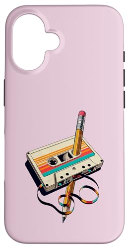Retro Kassette Tape & Bleistift Rewind Nostalgie Party 80er 90er Jahre Hülle für iPhone 16 Retro Kassette Tape & Bleistift Rewind Nostalgie Party 80er 90er Jahre Hülle für iPhone 16 von Vintage Cassette Tape and Pencil Rewind Nostalgia