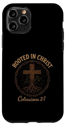 Verwurzelt in Christus – Christliches Jesus-Kreuz Hülle für iPhone 11 Pro von Vintage Faith Belief Devotion Spiritual Religious