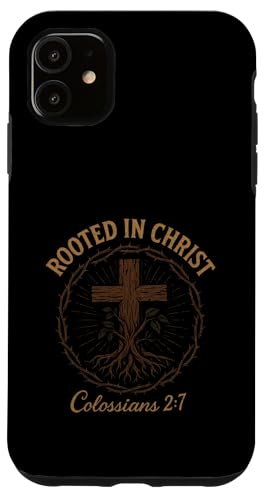 Verwurzelt in Christus – Christliches Jesus-Kreuz Hülle für iPhone 11 von Vintage Faith Belief Devotion Spiritual Religious