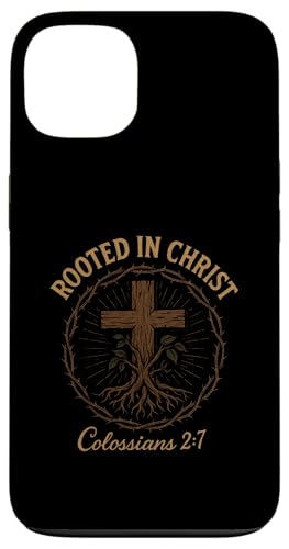 Verwurzelt in Christus – Christliches Jesus-Kreuz Hülle für iPhone 13 von Vintage Faith Belief Devotion Spiritual Religious