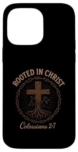 Verwurzelt in Christus – Christliches Jesus-Kreuz Hülle für iPhone 14 Pro Max von Vintage Faith Belief Devotion Spiritual Religious