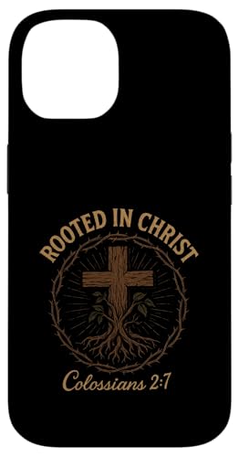 Verwurzelt in Christus – Christliches Jesus-Kreuz Hülle für iPhone 14 von Vintage Faith Belief Devotion Spiritual Religious