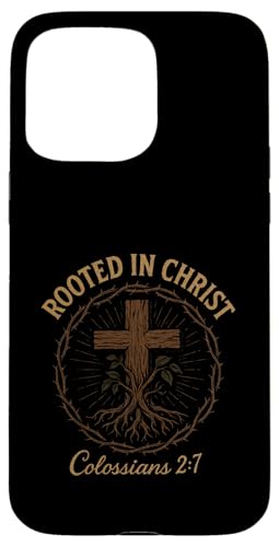Verwurzelt in Christus – Christliches Jesus-Kreuz Hülle für iPhone 15 Pro Max von Vintage Faith Belief Devotion Spiritual Religious