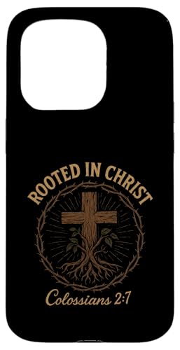 Verwurzelt in Christus – Christliches Jesus-Kreuz Hülle für iPhone 15 Pro von Vintage Faith Belief Devotion Spiritual Religious