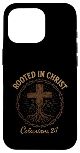 Verwurzelt in Christus – Christliches Jesus-Kreuz Hülle für iPhone 16 Pro von Vintage Faith Belief Devotion Spiritual Religious