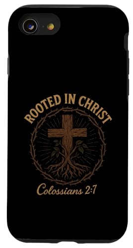 Verwurzelt in Christus – Christliches Jesus-Kreuz Hülle für iPhone SE (2020) / 7 / 8 von Vintage Faith Belief Devotion Spiritual Religious