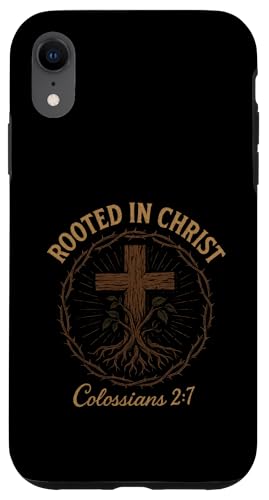 Verwurzelt in Christus – Christliches Jesus-Kreuz Hülle für iPhone XR von Vintage Faith Belief Devotion Spiritual Religious