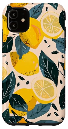 Hülle für iPhone 11 Vintage Muster Kunst Zitrone Obst von Vintage Fruit Pattern Art (Lemon)
