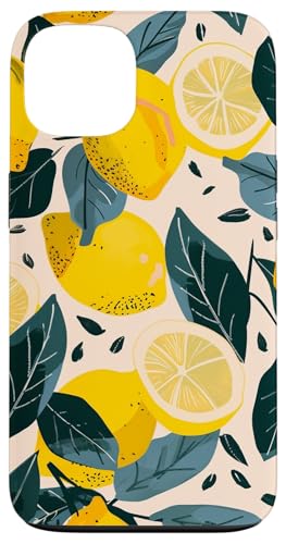 Hülle für iPhone 13 Vintage Muster Kunst Zitrone Obst von Vintage Fruit Pattern Art (Lemon)