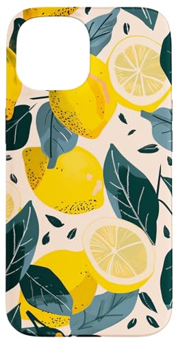 Hülle für iPhone 15 Vintage Muster Kunst Zitrone Obst von Vintage Fruit Pattern Art (Lemon)
