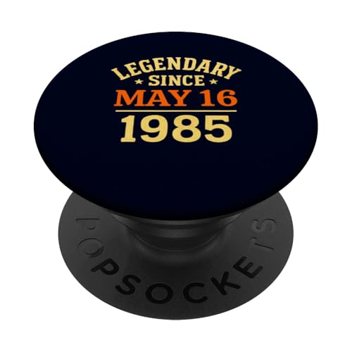 Legendär seit 16. Mai 1985, tolle Geburtstagsparty im Retro-Look PopSockets Klebender PopGrip Legendär seit 16. Mai 1985, tolle Geburtstagsparty im Retro-Look PopSockets Klebender PopGrip von Vintage May 1985 Birthday Gift Tee for Men & Women