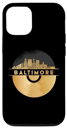 Hülle für iPhone 14 Vinyl-Schallplatte Disco-Musik Skyline-Baltimore von Vintage Music-Player Accessories Gifts Shirts
