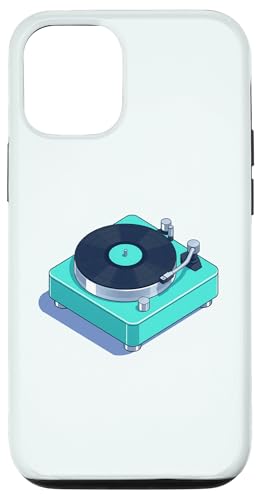 Vinyl-Schallplattenspieler-Grafikdesign Hülle für iPhone 12/12 Pro von Vintage Music Turntable