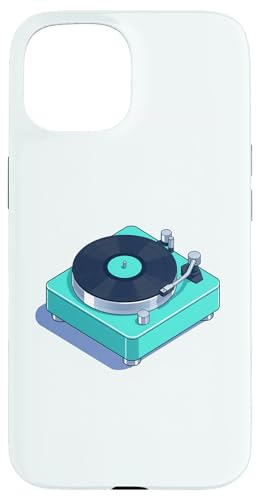 Vinyl-Schallplattenspieler-Grafikdesign Hülle für iPhone 15 von Vintage Music Turntable