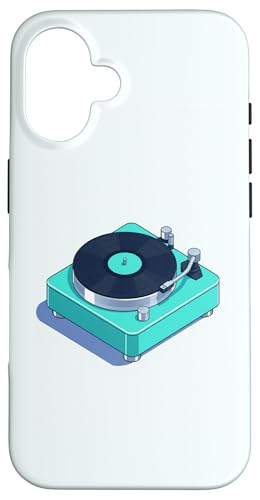 Vinyl-Schallplattenspieler-Grafikdesign Hülle für iPhone 16 von Vintage Music Turntable