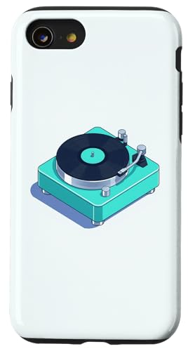 Vinyl-Schallplattenspieler-Grafikdesign Hülle für iPhone SE (2020) / 7 / 8 von Vintage Music Turntable