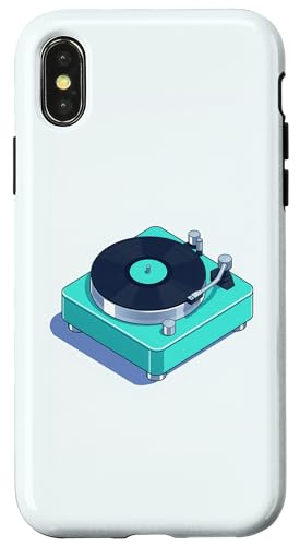 Vinyl-Schallplattenspieler-Grafikdesign Hülle für iPhone X/XS von Vintage Music Turntable