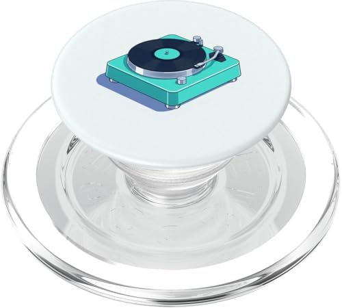 Vinyl-Schallplattenspieler-Grafikdesign PopSockets PopGrip für MagSafe von Vintage Music Turntable