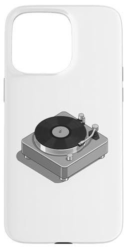 Vinyl-Schallplattenspieler-Grafikdesign in grauer Farbe Hülle für iPhone 15 Pro Max von Vintage Music Turntable