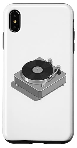 Vinyl-Schallplattenspieler-Grafikdesign in grauer Farbe Hülle für iPhone XS Max von Vintage Music Turntable